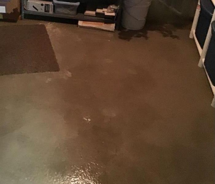 Water loss in an unfinished basement area