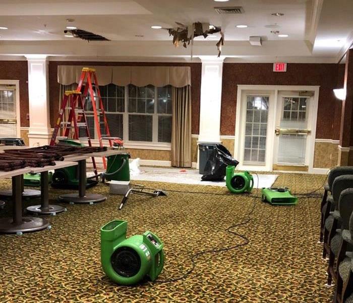 A photo showing SERVPRO's drying equipment in a commercial property.
