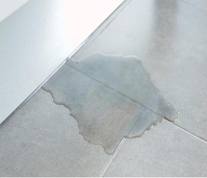Water pooling on tile